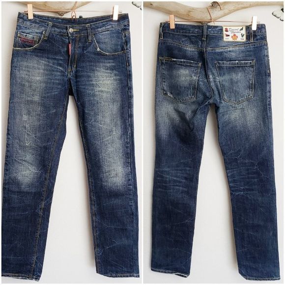 DSquared distress dark wash stretch Jean's men 31 - Picture 1 of 8